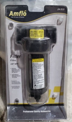 Compressed Air Filter 3/8" Metal Housing 150psi AMFLO #24-313 - Image 1 of 3