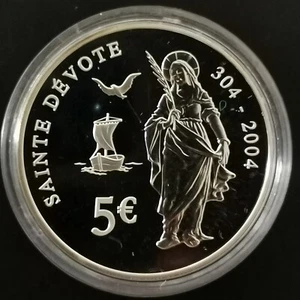 5 EURO BE ARGENT 2004 SAINTE DEVOTE MONACO 14999 Ex. / SILVER - Picture 1 of 3