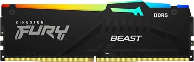Kingston Fury Beast DDR5 RGB 32GB 2x16GB 6000MTs DDR5 CL40 DIMM Desktop Gamin - Image 1 of 3