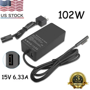 For Microsoft 15" Laptop 102W AC Adapter 1798 for Surface Book 2 Pro 3/4/5/6 US - Picture 1 of 14
