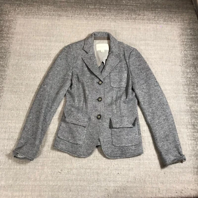 Blazer Banana Republic Mujer 2 Tweed Mezcla Lana Blazer Chaqueta Gris Foto 1 de 4
