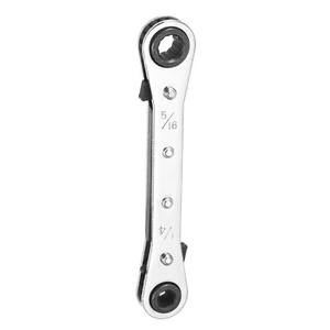 Clé à cliquet réversible 1/4" x 5/16" SAE 180° double extrémité boîte, argent - Photo 1 sur 7