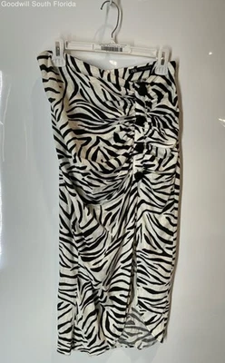 Falda recta y lápiz Zara para mujer blanca negra con estampado de animales talla mediana Foto 1 de 4