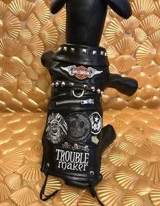 3789_Angeldog_Hundekleidung_Lederweste_Biker_Weste_Hund_Jacke_Hundeweste_RL25_XS - Bild 1 von 5