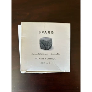 SPARQ Soapstone Rock Climate Control Whiskey Wine Coffee Tea Set 9 Cubes Read - Picture 1 of 6