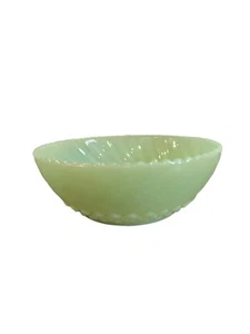 Fire King Jadeite Bowl Diamond Bottom Bon Bon Sawtooth Rim Swirl Vintage MCM - Picture 1 of 6