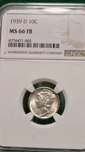 Moneda de diez centavos Mercury 1939 D 10C MS66 FB impresionante reversa - Imagen 1 de 4