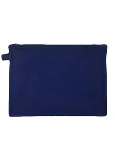 HERMÈS Make Up Bag Cotton Blue USED E0319-28 - Picture 1 of 9
