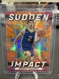 π₯π2023-24 Topps Chrome - Sudden Impact Brandin Podziemski #SI-9 (RC) WARRIORS - Foto 1 di 2