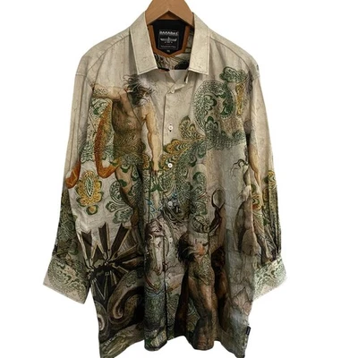 Barabas Universal Life Rhinestone Baroque Shirt Mens Size 3XL Greek Gods Artsy - Image 1 of 4