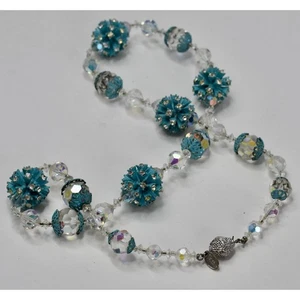 Vintage Signed Vendome Starburst Aurora Borealis AB Crystal Statement Necklace - Picture 1 of 15