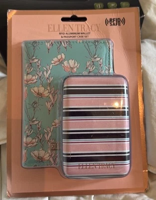Juego de billetera y estuche de pasaporte de aluminio RFID Ellen Tracy Foto 1 de 4