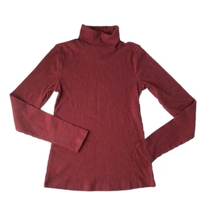 Old Navy Junior Plüsch T-Shirt gerippt Langarm Rollkragen Mauve Rose Medium neu mit Etikett - Bild 1 von 16