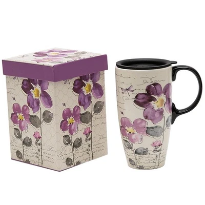 Topadorn Tall Ceramic Travel Mug 17 oz. Coffee Cups Sealed Lid With Color Box... - Image 1 of 4