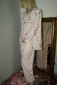 HARMONY Pyjama * Schlafanzug * Hausanzug rosé koralle geblümt OVP neu 48/50 - Bild 1 von 6
