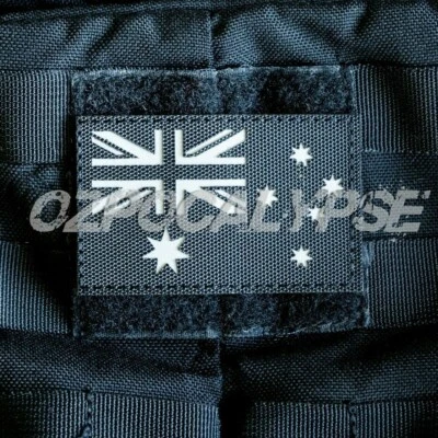 Black Australian Flag Reflective Patch - Army Military tactical commando anf - image 1 of 4