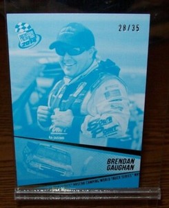 BRENDAN GAUGHAN #63 2014 PRESS PASS RACING BLUE NUMBERED CARD 28/35 MADE