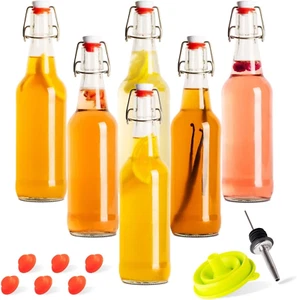 Swing Top Glass Bottles Brewing Bottles for Kombucha, Beer, Kiefer - 16 Oz. - Gr - Picture 1 of 12