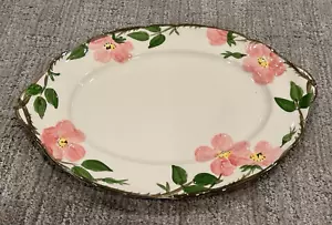 VASSOIO PIATTO DA PORTATA OVALE 14" CERAMICA ROSA DEL DESERTO FRANCESCANA VINTAGE USATO IN OTTIME CONDIZIONI - Foto 1 di 6