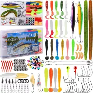 111PCS Fishing Lures Kit with Tackle Box for Bass Trout Salmon,Freshwater Bait - Picture 1 of 4