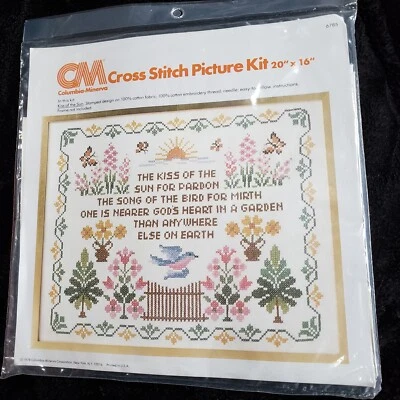 Columbia Minerva Kiss of the Sun 6785 Kit de punto de cruz estampado Cottagecore 20x16 Foto 1 de 4