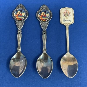 Vintage Harrods Disneyland Paris Silver Plated Collectors Tea Spoons - Picture 1 of 11