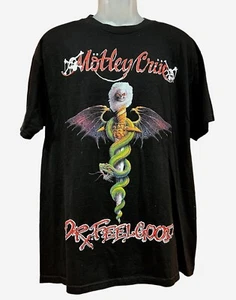Vintage Motley Crue Dr Feelgood T-Shirt Heavy Metal Band Size L 2007 Black - Picture 1 of 9