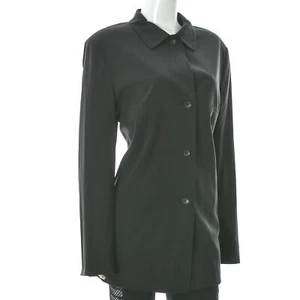 Bogner Women's Two-Welt Pocket Button Up Shirt Top Long Sleeve Black Size 46 - Picture 1 of 9