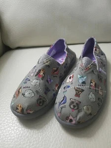 Sketchers Shoes Dog lovers Size 1Y Memory foam slip on glitter CUTE - Picture 1 of 11