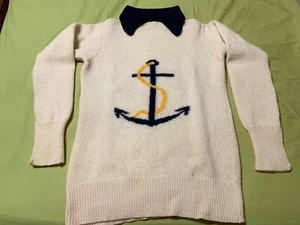 VINTAGE Ralph Lauren geöffneter Kragen *limitierte Auflage* Anker Handstrickpullover - Bild 1 von 11