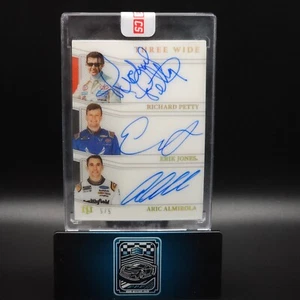 2023 National Treasures Three Wide Signatures Petty Almirola Jones Holo Gold 5/5 - Picture 1 of 2