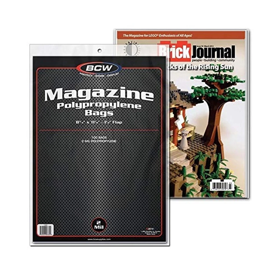BCW 8-3/4" x 11-1/8" Magazine Bags - Clear, Pack of 100 (1-MAG)