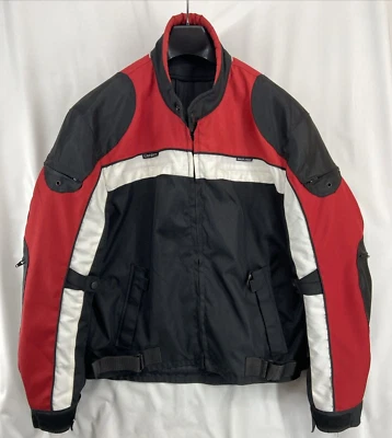 Xelement Motorcycle Jacket Men XL Adult Red White & Black Heavy Padded Riding - Image 1 of 4