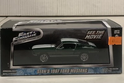 GREENLIGHT Fast & Furious 1:43 SEAN'S 1967 Ford Mustang Limited Edition New Rare - Image 1 of 3