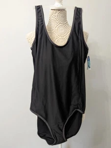 Ladies One Piece Black Swimming Costume Size 16 Summer Holiday Beach Pool - Picture 1 of 4