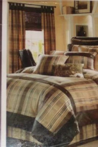 Croscill Tab Top Curtain Panel Set - Lake George Brown - Picture 1 of 1
