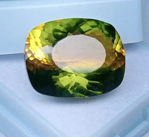 Natürlicher toller 12+ kt zweifarbiger Turmalin Kissenschliff lose zertifizierter Edelstein - Bild 1 von 9