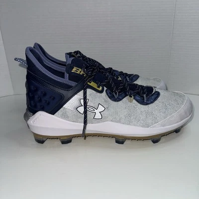 Under Armour Mens Harper 8 Low ST Metal Baseball Cleats 3026588-103 Blue Size 13 - Image 1 of 4