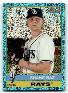 2025 Topps Heritage Shane Baz #363 Chrome Light Blue Sparkle Refractor Rays - Picture 1 of 2