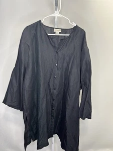 Anna Maxwell Damen Bluse schwarz Langarm Baumwolle Leinen, Größe 34/36 5X.  1F - Bild 1 von 6