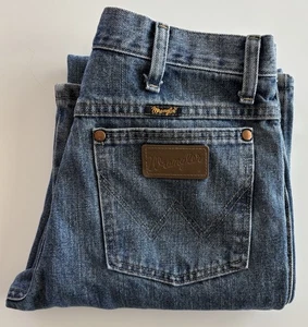 Vintage Wrangler Jeans Mens 30x32 Actual 28x30 Denim Straight Leg Western 936RST - Picture 1 of 7