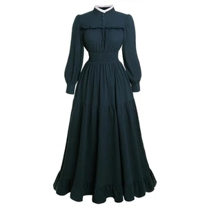 Victorian Dress for Women 1800s Long Sleeve Edwardian Dress Medieval Renaissa... - Picture 1 of 6