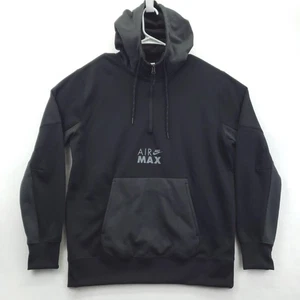 Nike Air Max Therma-FIT Hoodie Pullover Mens Large Black Gray 1/4 Zip DO7237-010 - Picture 1 of 11