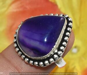Purple Lace Onyx Gemstone Ring 925 Sterling Silver Plated Us Size 7" U342-C109