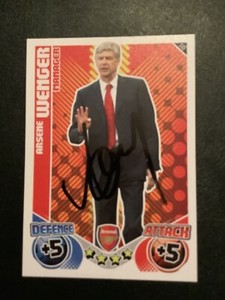Signed Arsene Wenger Arsenal Football Match Attax Card