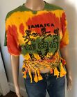 Vtg Womens Jamaica ME CRAZY Repurposed Tie Tye T-Shirt M/L Retro Festival Boho
