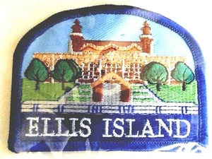 VTG 1970s Ellis Island Souvenir Patch New York Immigration Landmark iron on - Picture 1 of 4