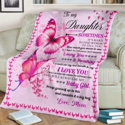 New pink blanket for your daughter (56 x 43 inches / 140 x 110 cm) - Image 1 of 4