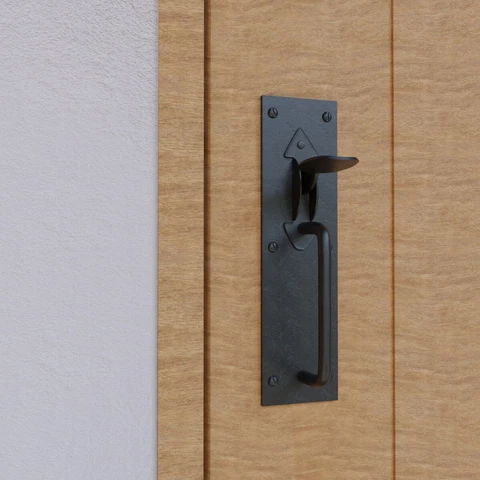 Black Wrought Iron Norfolk Door Latches Powder Coat Finish Cabinet Latche Cover