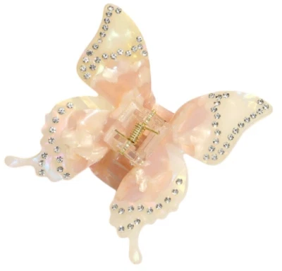 New Pink Rhinestones Butterfly Hair Claw Hair Clip Hair Accessories Cute Gift - Image 1 of 3